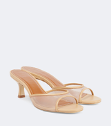 Staud Brigitte 55 leather-trimmed mesh mules