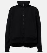 Sacai Paneled twill zip-up sweatshirt