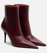 Amina Muaddi Barbara 90 leather ankle boots