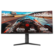 KOORUI 34 inch Ultrawide 21:9 Curved Gaming Monitor 165hzSupport 144hz ...