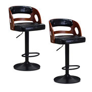 Hsrg Bar Stools Walnut Wood Adjustable Swivel Bar Chairs Counter Stools Breakfast Chairs With Back Set Of 2 Price In Dubai Uae Compare Prices