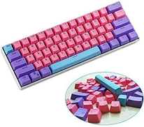 Lxbb 61 Pbt Keycaps 60 Percent Ducky One 2 Mini Keycaps Oem Profile Rgb Pudding Keycap Set With Key Puller For Cherry Mx Switches Gh60 Rk61 Annie Poker Mechanical Gaming Keyboard Pink