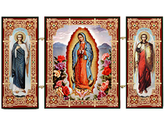 Needzo Our Lady of Guadalupe Icon Triptych, Gold Foil Icon With ...