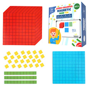 Simply Magic 131 PCS Jumbo Magnetic Base Ten Blocks for Math - Place ...