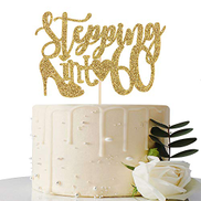 Maicaiffe Gold Glitter Stepping Into 60 Cake Topper 60th Birthday Cake Topper 60th Birthday Party Decorations Price In Dubai Uae Compare Prices