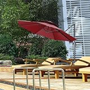Sans Patio Cantilever Umbrella Windproof Double Top Patio Hanging Umbrella 360 Rotation Extra Large Outdoor Market Umbrella 11 Ft Red Price In Dubai Uae Compare Prices
