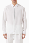 Giorgio Armani Zip-up Shirt in Cotton