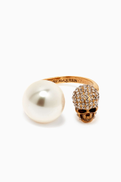 McQueen Pearl Skull Ring