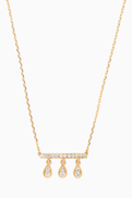 قلادة NASS Mini Diamond Drop Bar من الذهب الأصفر عيار 18 قيراطًا