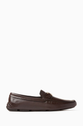 Giorgio Armani Logo Loafers in Deerskin Leather