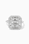 NASS Mystery Set Double Frame Diamond Ring in 14kt White Gold