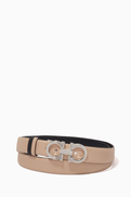 Ferragamo Gancini Reversible Belt in Calf Leather