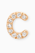 Fergus James C Letter Diamond Single Stud Earring in 18kt Gold