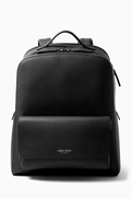 Giorgio Armani Metallic Logo Backpack In Leather