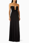 Christopher Esber Arced Palm Strapless Maxi Dress in Viscose