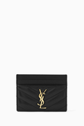 SAINT LAURENT Cassandre Card Case in Matelass Leather