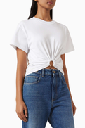 paco rabanne Rabanne Piercing Ring Crop Top in Jersey