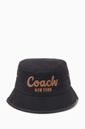 Coach Logo-embroidered Bucket Hat in Denim