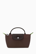 Longchamp Mini Le Pliage Brown Clutch in Recycled Canvas