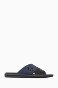 Giorgio Armani 3D GA Cross Sandals in Leather