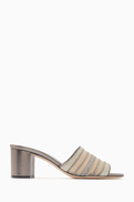 Giorgio Armani Embroidered Sandals in Laminated Silk