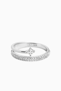Astrid & Miyu Pave Crystal Illusion Ring in Sterling Silver
