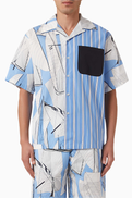 MSGM Striped Sail-race Shirt in Cotton-poplin