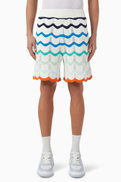Casablanca Gradient Wave Shorts in Crochet