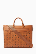 MCM Large Diamond VI Tote Bag in Visetos & Leather