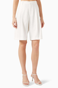 Enza Costa Pleated Shorts in Twill
