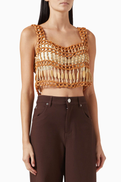 Staud Thatch Bead-embellished Top