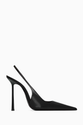 SAINT LAURENT Vendome 110 Slingback Pumps in Glazed Leather