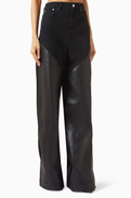 David Koma Leather-panel Jeans in Denim
