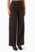 Anine Bing Trent Wide-leg Pants in Wool-blend