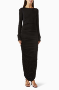 MORÉ NOIR MOR NOIR Penelope Ruched Dress in Silk-jersey