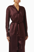Tory Burch Belted Asymmetrical Top in Viscose