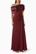 NASS Embellished One-shoulder Gown