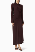 Helmut Lang Twisted Shirtdress in Viscose Blend