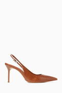 Schutz Golden Haze 75 Pumps in Python-printed Leather
