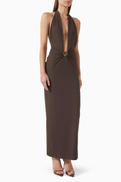 Christopher Esber Mineral Stone Ruched Dress in Lycra