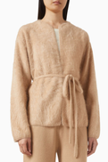 Soft Goat Belted Cardigan in Brushed Cashmere