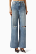 Simkhai Willoughby Straight-leg Crop Jeans in Denim