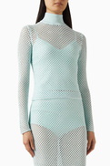 Simkhai Bexley Sheer Top in Mesh Knit
