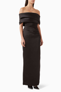 Simkhai Valencia Draped Gown in Satin