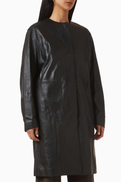 Loulou de Saison Yari Ostrich-effect Coat in Leather