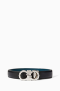 Ferragamo Reversible Gancini Belt in Grained Leather