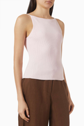 Maje High Straight-Neck Top in Cotton-blend