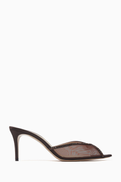 Andrea Wazen Katy 75 Mules in Mesh & Satin
