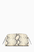 Staud Maude Soft Clutch in Snake-embossed Leather