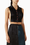 Maison Margiela Stole Top in Hammered Silk-satin